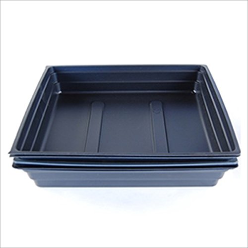 Plant Germination Drip Trays - Pack of 5 - 10" by 10" Black Plastic Greenhouse Growing Trays with No Drain Holes - For Seedlings, Microgreens, Wheatgrass, More