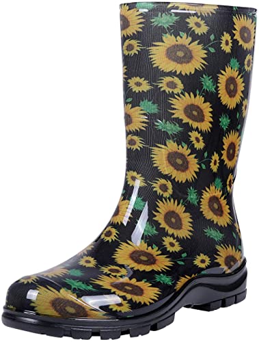 Asgard Women's Mid Calf Rain Boots Short Waterproof Garden Shoes