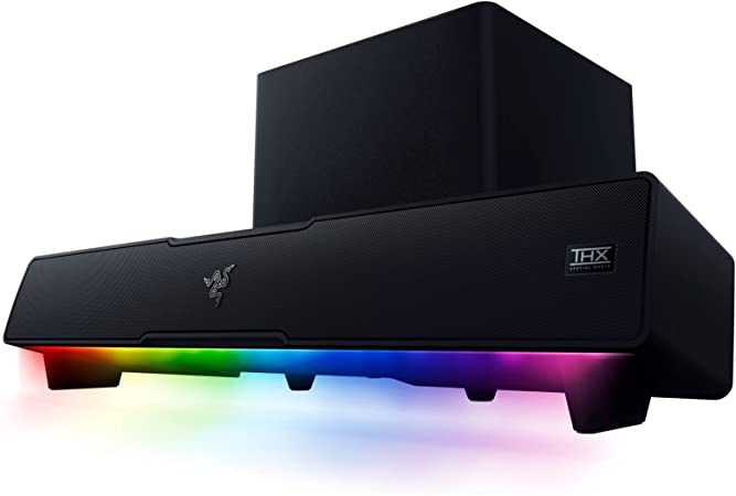 Razer Leviathan V2: Multi-Driver PC Gaming Soundbar with Subwoofer - THX Spatial Audio - Compact Design - Chroma RGB - Bluetooth 5.2 - for PC, Desktop/Laptop, Smartphones, Tablets & Nintendo Switch