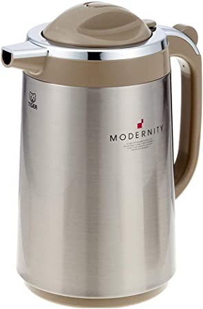 Tiger Vacuum Insulated Thermal Carafe Handy Jug, Stainless Steel Brown, Made in Japan (1.59L PRT-S160)