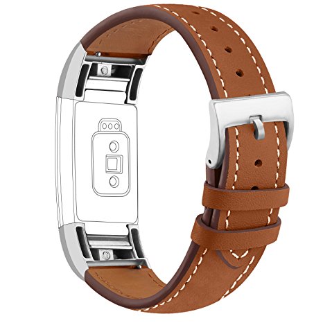 For Fitbit Charge 2 Bands, Genuine Leather Replacement Bands for Fitbit Charge 2