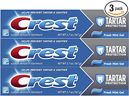 Crest Tartar Protection Toothpaste Gel, Fresh Mint, 5.7 Oz (Pack of 3)