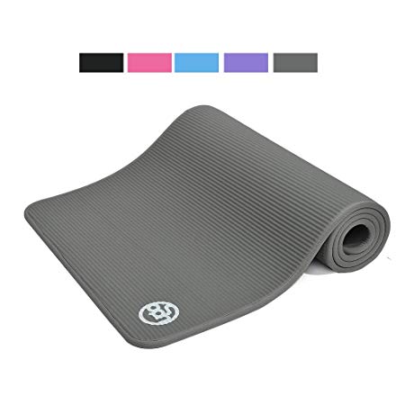 UGO 10MM NBR Yoga Exercise MAT Floor Fitness Pilates 71"x 25" High-Density Anti-Tear Odor-Free with Carrying Strap
