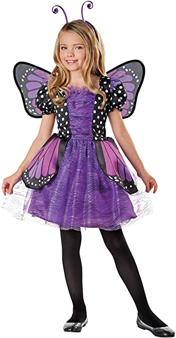 SEASONS DIRECT Halloween Costumes Girl's Brilliant Butterfly Purple Costume with Wings, Dress, Headband (4-6 US)