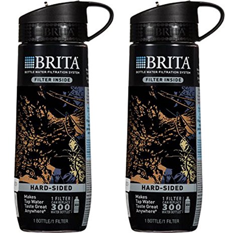 Brita Black Camo Hard Sided Water Bottle With Filter 23.7 Ounce (Pack of 2)