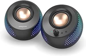 Creative Pebble X 2.0 USB-C Computer Speakers with Customizable RGB Lighting, Bluetooth 5.3, USB Audio, Up to 15W RMS Power for PC and Mac