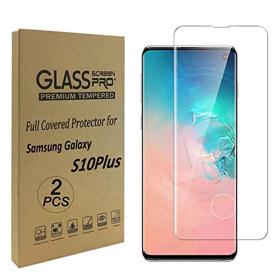 Galaxy S10 Plus (6.4'') Screen Protector, [Case Friendly][9H Hardness][ Fingerprint Unlocking][Bubble-Free] Tempered Glass Screen Protector for Samsung S10 Plus