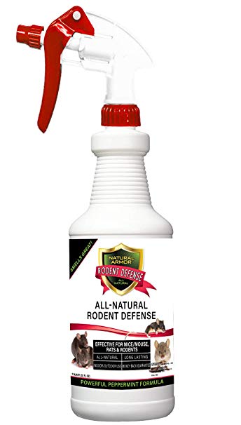 Natural Armor Peppermint Repellent for Mice/Mouse, Rats & Rodents. All Natural & Safe Spray for Indoor & Outdoor Use Rodent Defense. Ready to Use (16 OZ Pint)
