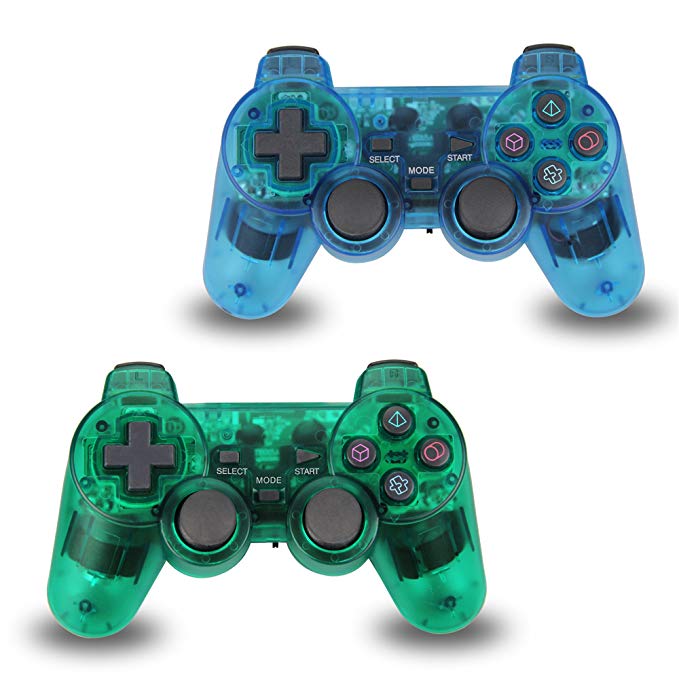 2pcs Pack Wireless Game Controller Double Shock Gamepad for Sony PS2 PlayStation 2