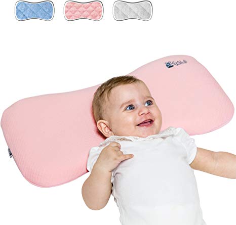 Head Care Orthopedic Cushion for Infants from 0-36 Months with Two Replacement Covers, The Pillow Prevents/Heals Plagiocephaly and Flat Head in Memory Foam Anti-Suffocation - KoalaBabycare® - Maxi