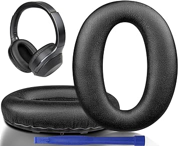 SOULWIT Almohadillas de Repuesto para Sony WH-1000XM2 (WH1000XM2) & MDR-1000X (MDR1000X), Espuma de Aislamiento de Ruido, Espesor Agregado-Negro