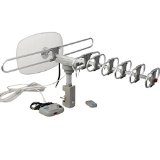 Amplified HD Digital Outdoor HDTV Antenna with Motorized 360 Degree Rotation UHFVHFFM Radio with Infrared Remote Control