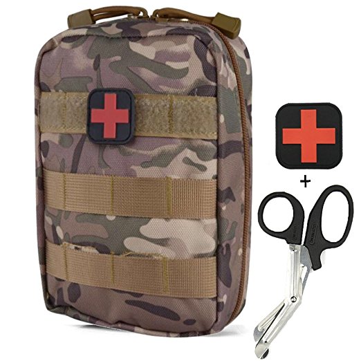 Infityle Medical Pouch - 1000D Tactical MOLLE Ifak EMT Utility bag with First Aid Patch And Shear