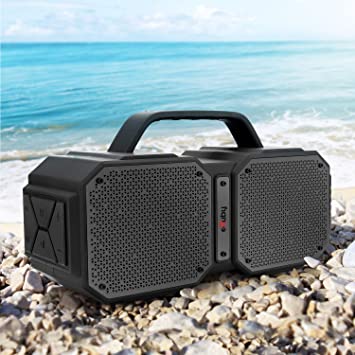 Wireless Outdoor Bluetooth Speaker - Splashproof, Shockproof & Heat-Resistant - Rechargeable Battery for 8 Hours Play Time - Loud HD Sound - 2 Speakers, 2 Tweeters & 2 Bass Valves