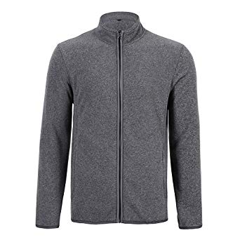 Pioneer Camp Men's Fleece Jackets with Full Zipper Stand Collar Soft Lightweight Zip Up Polar Fleece Casual Outwear