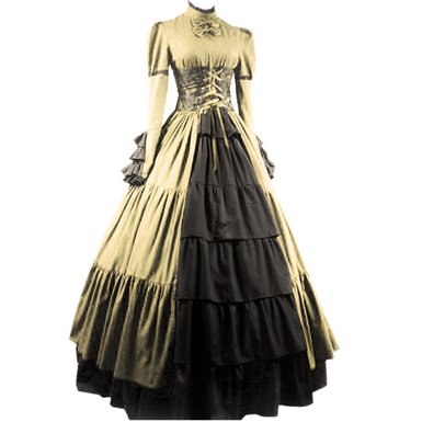 Partiss Women Bowknot Stand Collar Gothic Victorian Dress Costumes