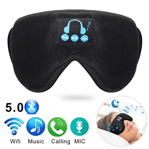Bluetooth Eye Mask with Headphones, 3D Eye Mask Sleep Headphones Music Travel Sleeping Headset Handsfree Long Play Time,Perfect for Side Sleepers,Meditation