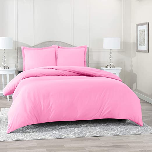 Nestl Light Pink Duvet Cover King Size - Soft King Duvet Cover Set, 3 Piece Double Brushed Duvet Cover with Button Closure, 1 King Size Duvet Cover 104x90 inches and 2 Pillow Shams