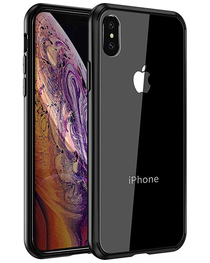 Mkeke Compatible with iPhone Xs Case,iPhone X Case,Clear Anti-Scratch Shock Absorption Cover Black Case for iPhone Xs/X