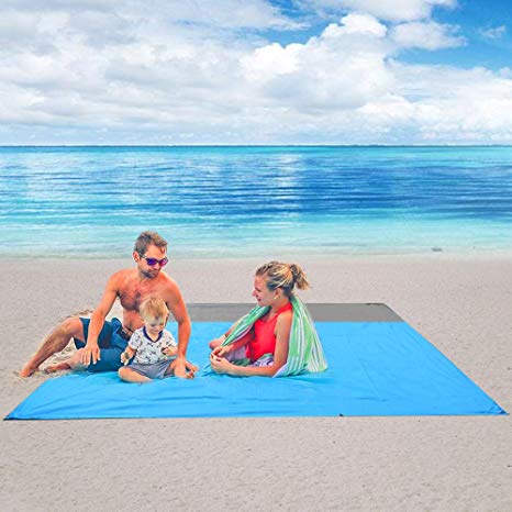 IWISHLIGHT Outdoor Beach Blanket/Compact Pocket Blanket, Beat Sand Proof Waterproof Mat 55×78inch for Picnic, Beach, Hiking and Music Festival Keep Everything Clean and Perfect.