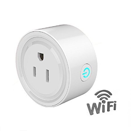 WiFi Smart Plug Outlet Works with Alexa & Google Home, Smart Socket Works with Amazon Echo, Timer Function,No Hub Required,AC100-240V,10A (1Pack)