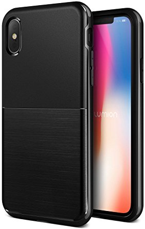 iPhone X Case, Dual Layer Protection Full Body Heavy Duty [Wireless Charging Compatible] Cover For iPhone X / iPhone 10 (2017) by Lumion (Guardian - Black)