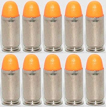 ST Action Pro Pack Of 10 Inert .45 ACP Automatic Colt Pistol Orange Safety Trainer Cartridge Dummy Ammunition Ammo Shell Rounds with Nickel Case
