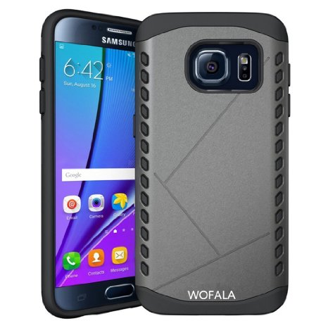 Samsuang Galaxy S7 case,WOFALA[Slim Fit]Shield Case,Rugged Dual Layer Hybrid Protective Case and Premium Shockproof Cushion Bumper for Samsung Galaxy S7-Gray