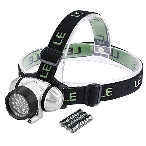 LE CREE Headlamp LED Flashlight for Camping, Running, Hiking, Reading, 4 Modes LED Headlamps, Battery Powered Helmet Light, Hands-free Camping Headlight, 3 AAA Batteries Included