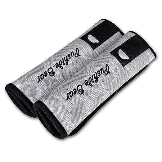Tianmei 2Pcs Simple Fasion Styling Car Seat Belt Strap Cover (Shoulder Strap Pad) (Linen - Color Gray)