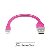 dCables Apple Certified Bendy and Durable Short 7 inch USB Cable for iPhone 6 6 Plus 5 5c 5s iPad 4 iPad Air Mini iPod Touch 5 Nano 7 - Bendy Charger Cable for Lightning Port to USB - Pink