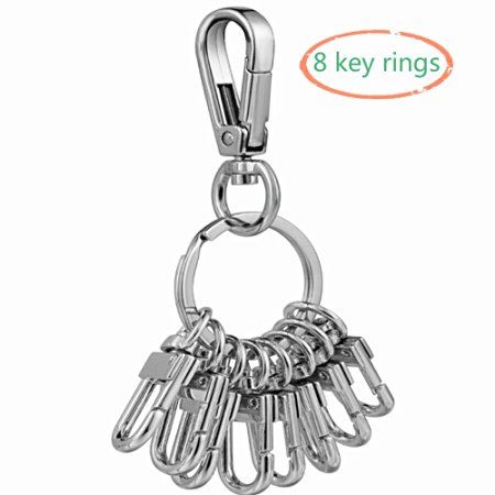 SUMCOO Metal key chian and key rings for keys 8 rings