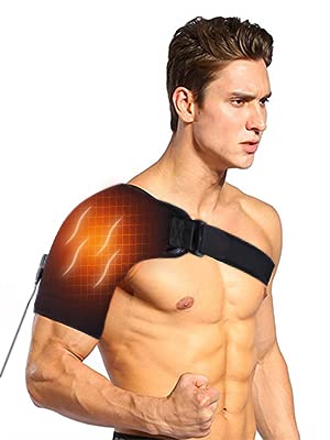 Heat Shoulder Support,USB Portable Heated Shoulder Wrap Adjustable Heating Shoulder Support Brace, Frozen Shoulder and Shoulder Dislocation,Fits for Left or Right Shoulder, Men Women