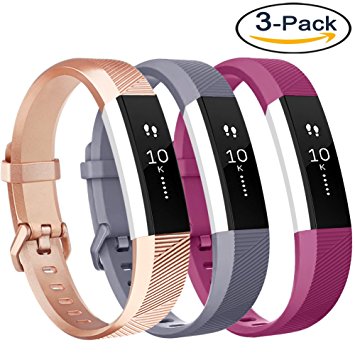 Vancle For Fitbit Alta HR Bands and Fitbit Alta Bands (3 PACK), Newest Sport Replacement Wristbands with Secure Metal Buckle for Fitbit Alta HR/Fitbit Alta