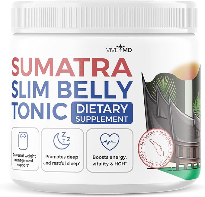 Sumatra Slim Belly Tonic Powder, Sumatra Slim Body Tonic Reviews, Sumatra Powder, Sumatra Slim Tonic Maximum Strength Dietary Supplement with BCAA, Vitamin B6, L-Glutamine (1 Pack)