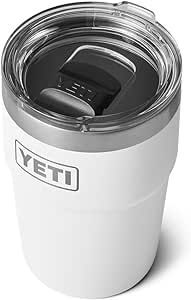 YETI Rambler 16 oz Stackable Tumbler, Vacuum Insulated, Stainless Steel with MagSlider Lid, White