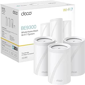 TP-Link Deco BE65 BE9300 Tri-Band Whole Home Mesh WiFi 7 System, Speeds up to 9214 Mbps, AI-Driven, Connect Over 200 Devices, Ideal for Gaming&4K, Easy Setup, Mesh System 2.5G Connectivity, Pack of 3