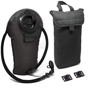 Diaz Sport 3L Hydration Pack Water Bladder Reservoir - Includes Insulated Cooler Bag & Free Clips to Hold Drinking Tube - Tasteless, Leakproof, TPU, BPA-Free, Quick Release & Shutoff Valve
