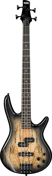 Ibanez GSR200SM 4-String Electric Bass Guitar, GSR4 Maple Neck, Rosewood Fretboard, Natural Gray Burst