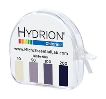 Micro Essential Lab CM-240 Hydrion Chlorine Dispenser 10-200 PPM Test Roll Plus Extra Roll 200 Tests