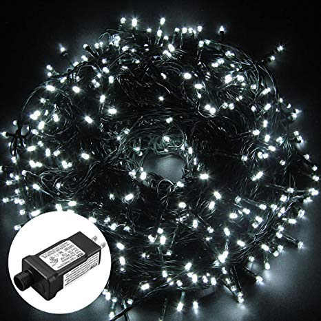 Excelvan Safe Low Voltage 500 LEDs 100M/328FT Fairy String Lights with 8 Modes for Bedroom Patio Party Wedding Christmas Decoration, Cool White