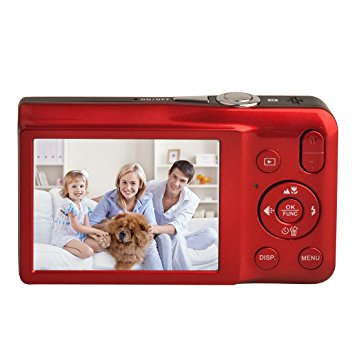 KINGEAR V100 2.7 Inch TFT Color LCD Screen 15MP 720P HD Anti-shake Smile Capture Digital Video Camera With 5X Optical Zoom 4X Digital Zoom-Red