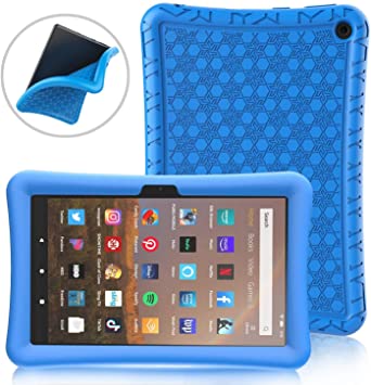 BMOUO Silicone Case for All-New Fire HD 8 & Fire HD 8 Plus (10th Generation, 2020 Release), Anti Slip Shockproof Light Weight Protective Kids Case for Amazon Fire HD 8 Tablet/Fire HD 8 Plus, Blue