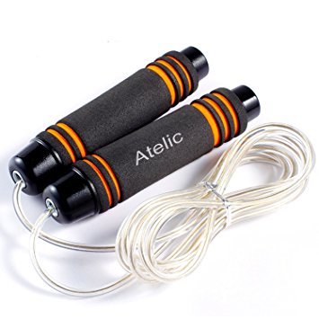 1 TOP RATED JUMP ROPE,Atelic® Adjustable Jump Rope with Counter and Comfortable Handles Speed Rope Cardio Training for Exercise Crossfit Working Out Adult Men Women Girls Kids Children