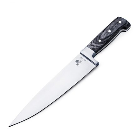 Chefs Knife by Royal - 8 inch Blade - Full Tang Kitchen Knife- Black Piano Wood Handle