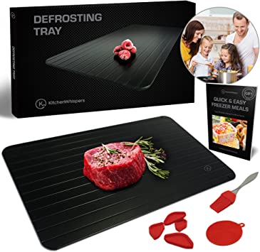 Meat Defroster Tray; Quick Thaw Defrosting Tray for Frozen Meat, Fruit & Vegetables; Large & Fast Defrosting Tray for the Whole Family; Thawing Tray Thaws Frozen Food in Minutes; Great Kitchen Gift