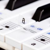 Keysies Transparent Plastic Removable Piano and Keyboard Note Stickers - Plus Handy Placement Guide