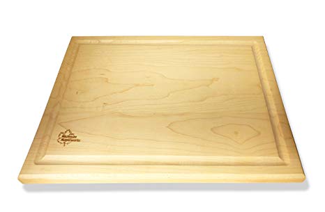 Hardwood Maple Cutting Board 12"x9" by Michigan MapleWorks | Wooden Chopping board with Juice Drip Groove serving as a Thick Wood Board for Your Kitchen | Professional Butcher Chopping Block