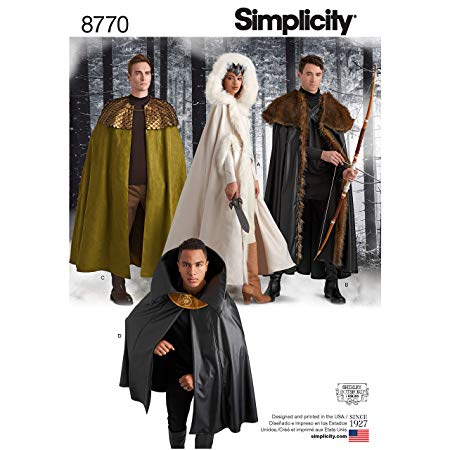 Simplicity Sewing Pattern 8770 Unisex Costume Capes, One Size, by Simplicity Creative Patterns