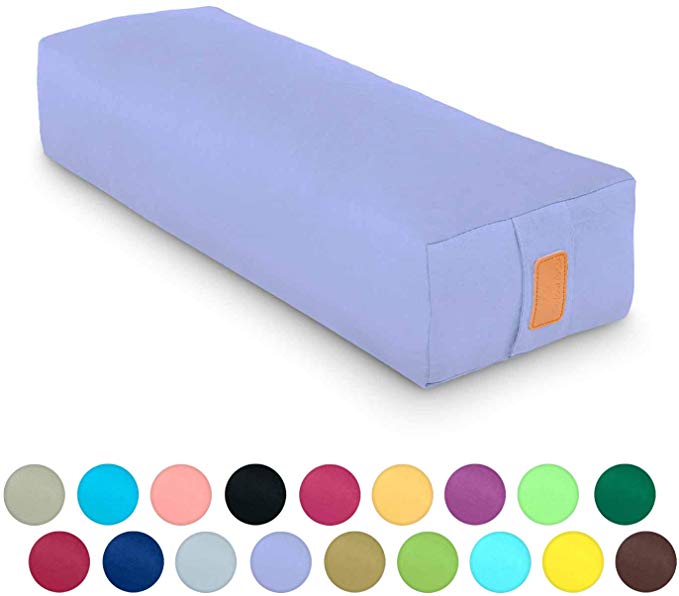 #DoYourYoga Rectangular Yoga Bolster »Paravati« with Organic buckwheat Husk / 26.4" x 5.1" – Ideal as Yoga Meditation Cushion/zafu / 100% Cotton and Styles.